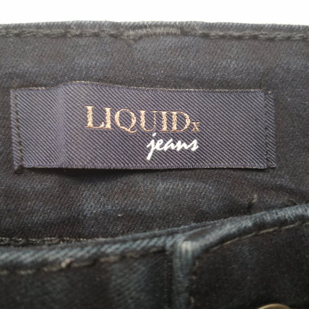 Liquid X Jeans Ladies Size 15/16 Dark Wash Flare Legs Blue Jeans - Picture 3 of 15